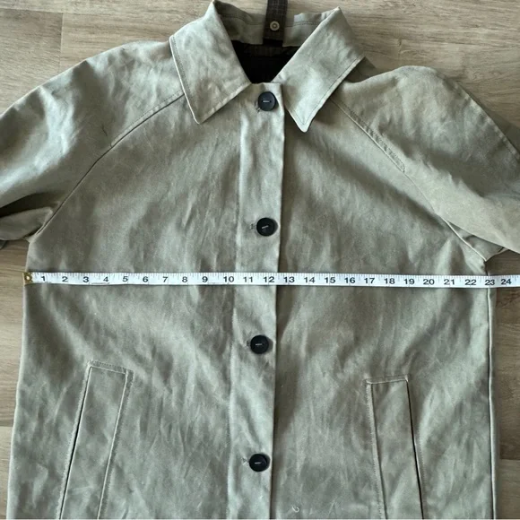 Zara Limited Edition Waxed Trench Coat Sz L - Picture 6 of 8